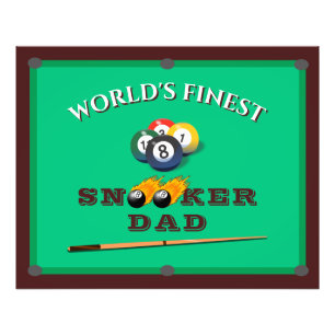 Lustig Grönt Bassäng Bord Snooker Pappa Fars dag Fototryck