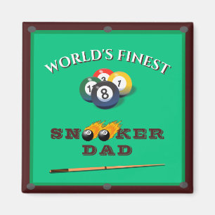 Lustig Grönt Bassäng Bord Snooker Pappa Fars dag Magnet