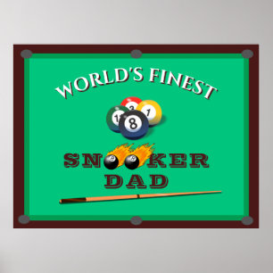 Lustig Grönt Bassäng Bord Snooker Pappa Fars dag Poster