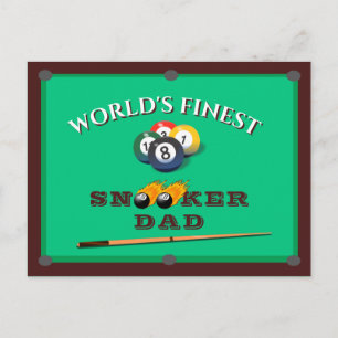 Lustig Grönt Bassäng Bord Snooker Pappa Fars dag Vykort