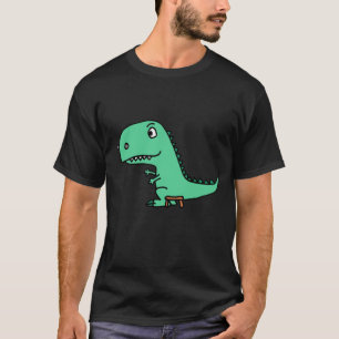 Lustig Grönt T-rex Dinosaur-Tecknad T Shirt