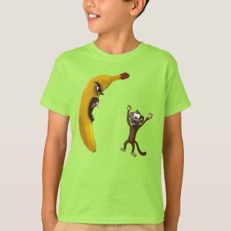 Lustig gruselige Banane bedroht Affen T Shirt