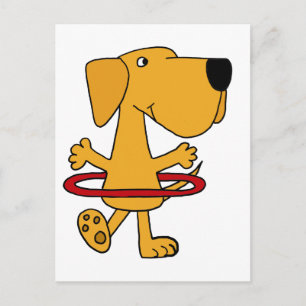 Lustig Gult Labrador Retriever som spelar Hula Rin Vykort