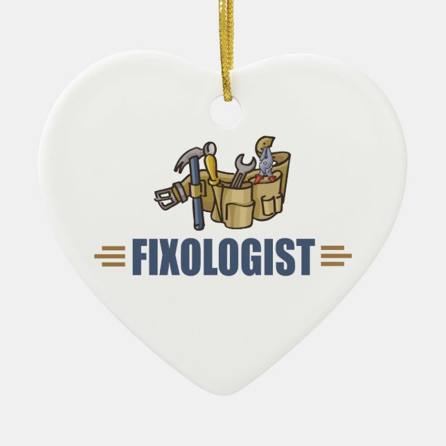 Lustig Handyman Julgransprydnad Keramik (Framsidan)