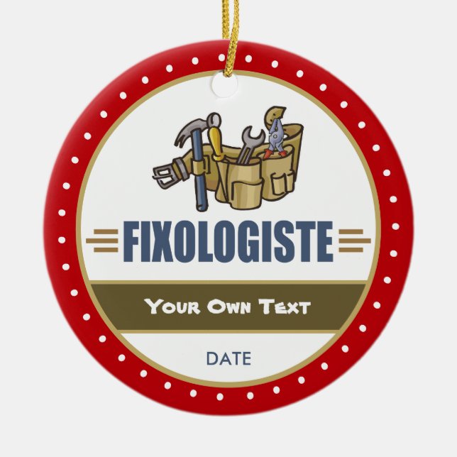 Lustig Handyman Julgransprydnad Keramik (Framsidan)