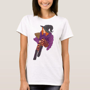 Lustig häxyraktiga vibes halloween-flicka t shirt