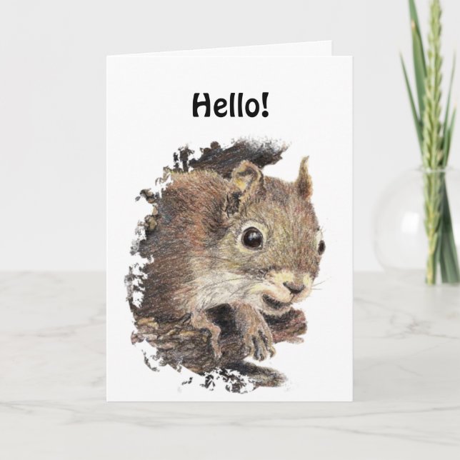 Lustig Hej, hej, med Cute Squirrel Animal Kort (Framsida)