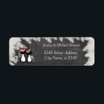 Lustig helgdag tecknad Santa cat par chalkboard Returadress Etikett<br><div class="desc">Den fina tecknaden Santa-kattan har ett chalkboard-mönster.Modern och attraktiv professionell med contemporary touch. En liten elegans och stil.Anpassa med din monograminformation till att börja med,  namn och adress.</div>