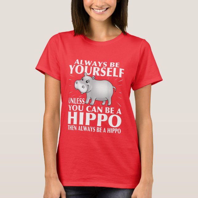 lustig hippo ord art T-Shirt (Framsida)