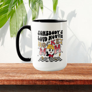 lustig, högljudd hockey Mamma ord art Mugg