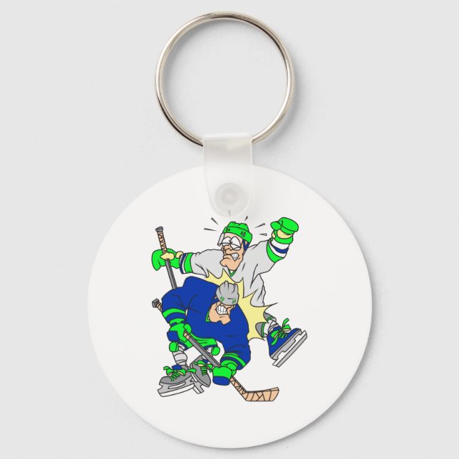 lustig ishockeykollisionsbild nyckelring (Framsida)