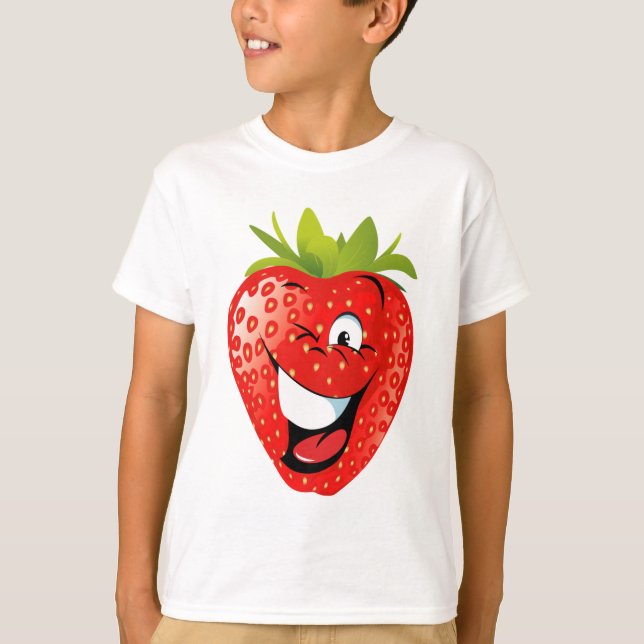 lustig jordgubbsjordgubbsjordgubbsbären i lycklig  tee shirt (Framsida)
