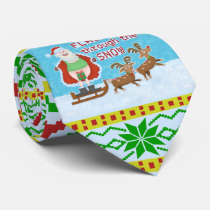 Lustig jul Jultomten blinkar Thru Snö Slips