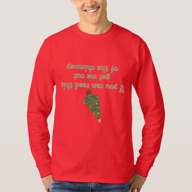 Lustig jul upp och ned fras t shirt (Framsida)