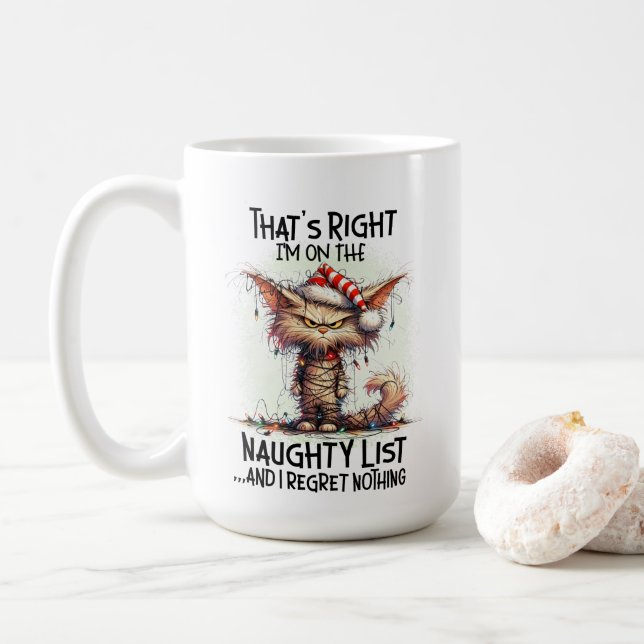 Lustig julklapp Naughty List Kaffemugg (Med munk)