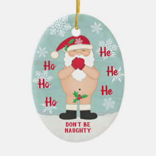 Lustig julklappsAnpassningsbar Naughty Santa Julgransprydnad Keramik