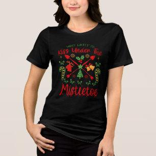 Lustig julskjorta med mistletoe t shirt