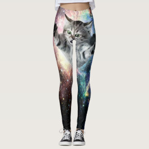 Lustig katt i rymden leggings