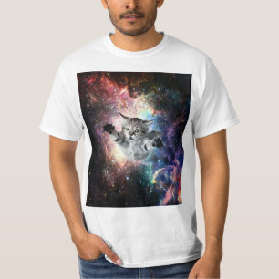 Lustig katt i rymden t shirt