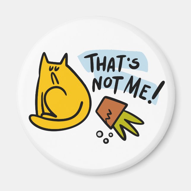 Lustig katt och omvänd blomkruka magnet (Framsidan)