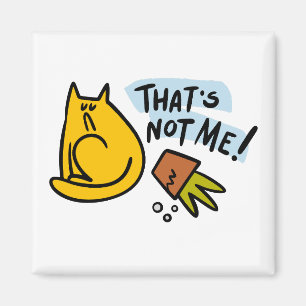 Lustig katt och omvänd blomkruka magnet