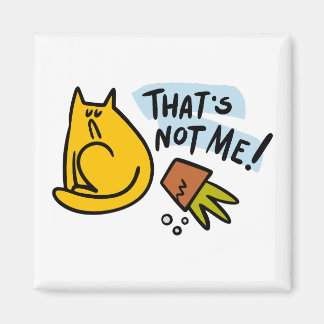 Lustig katt och omvänd blomkruka magnet