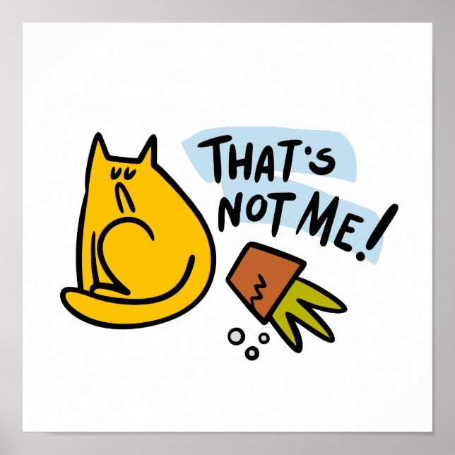 Lustig katt och omvänd blomkruka poster (Framsidan)