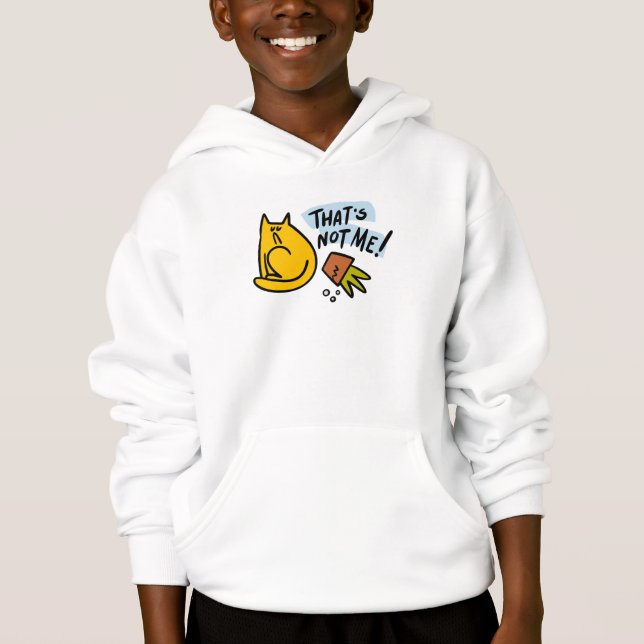 Lustig katt och omvänd blomkruka t shirt (Framsida)