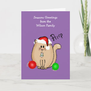 Lustig katt på julkortets personlig helgkort