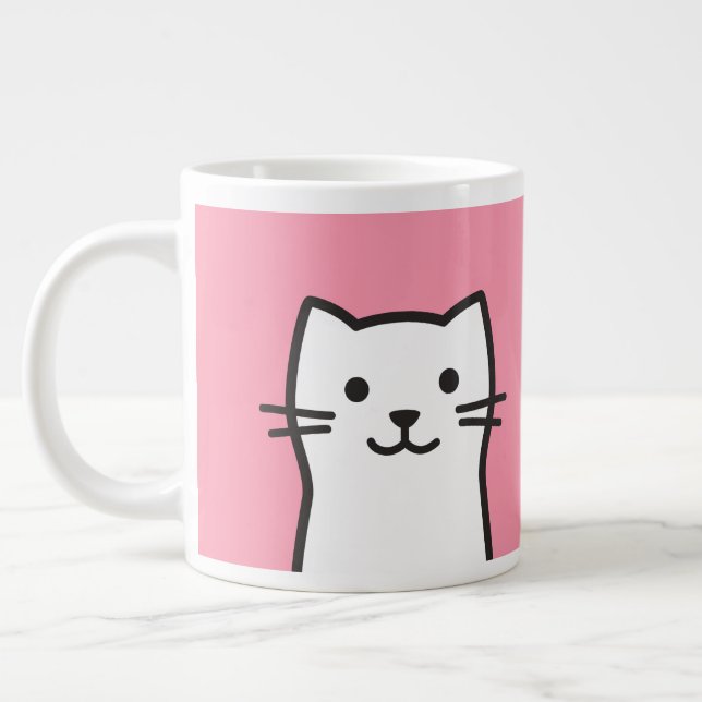 Lustig katt porträtt jumbo mugg (Vänster)