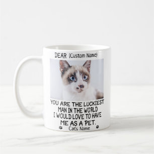 lustig kattgåva, Personlig kattens foto och namn Kaffemugg