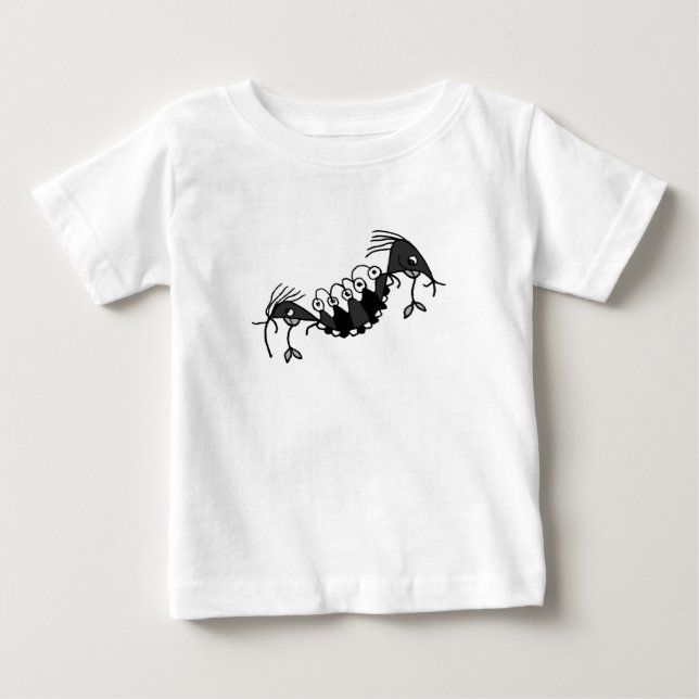 Lustig konstig monster reptile teckning t shirt (Framsida)