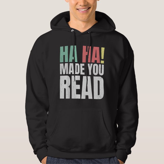 Lustig läsande lärare hoodie (Framsida)