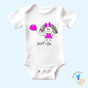 Lustig liten flicka baby bodykosti t shirt