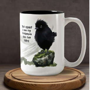 Lustig Little Black Bird Sarcastic Bra God Två-Tonad Mugg