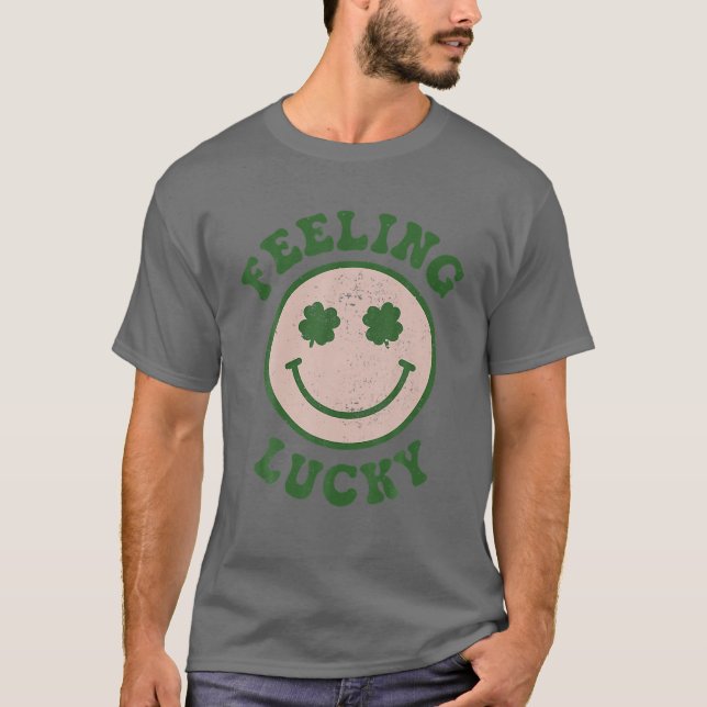 Lustig Lucky Smile Ansikte Meme T Shirt (Framsida)
