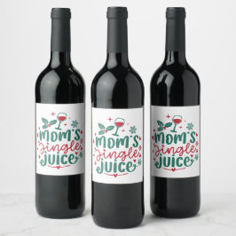 lustig Mamma Bejingle juice ord art jul Vinflaska Etikett