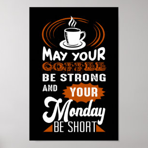 lustig måndags kaffekonst i ord poster