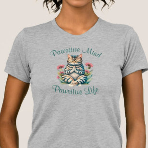 Lustig meditation Cat inspirationsinriktad, positi T Shirt