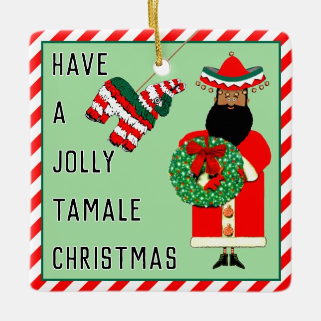 Lustig mexikansk gåva julgransprydnad keramik (Framsida)