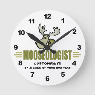 Lustig Moose Rund Klocka