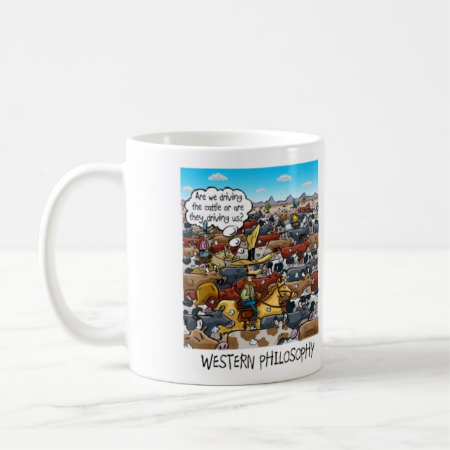 Lustig mug med Western filosofi Kaffemugg (Vänster)
