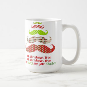 Lustig mustache Julgran helgdag mugg