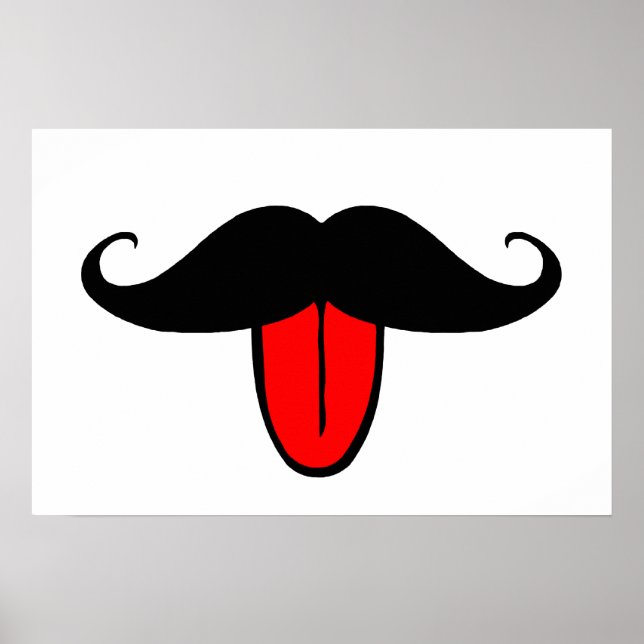 Lustig mustache poster (Framsidan)