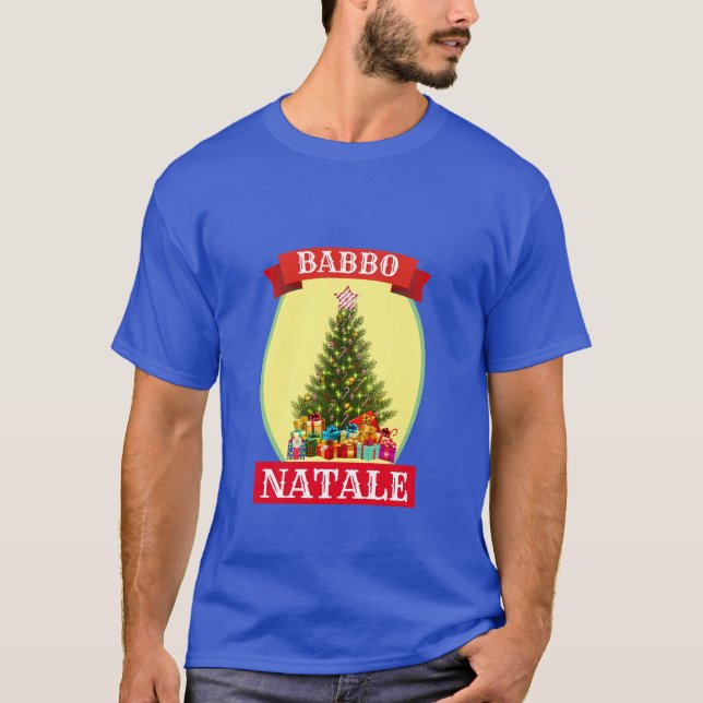 Lustig Novelty jul BABBO NATALE T-Shirt (Framsida)