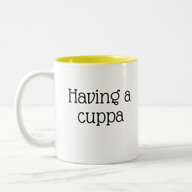Lustig Novelty MED EN CUPPA Två-Tonad Mugg (Vänster)