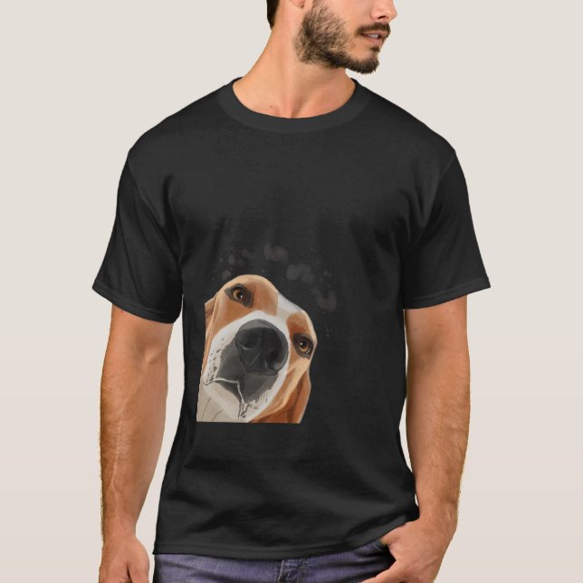 Lustig Nyfiken Hund Treeing Walker Coonhound T Shirt (Framsida)