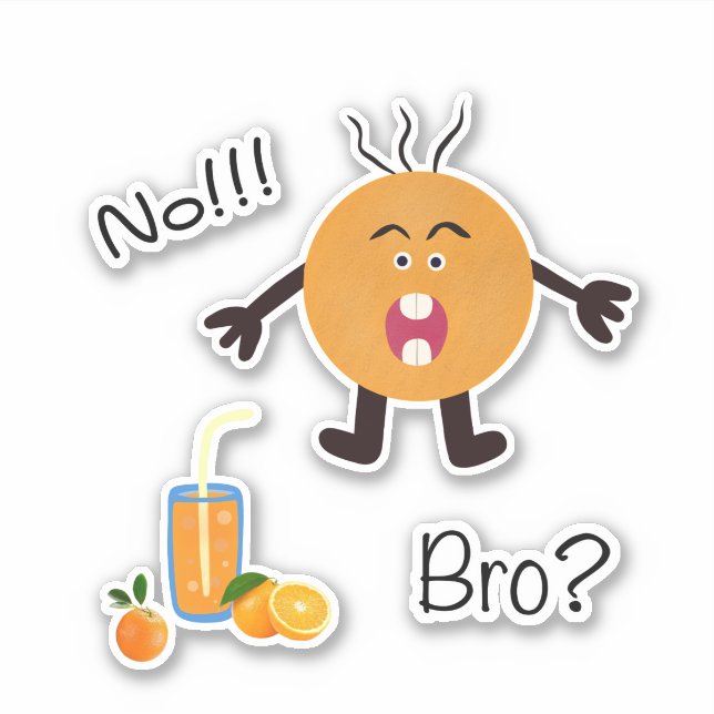 Lustig orange klistermärken (Framsida)