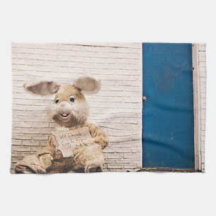 lustig påskhare kökshandduk