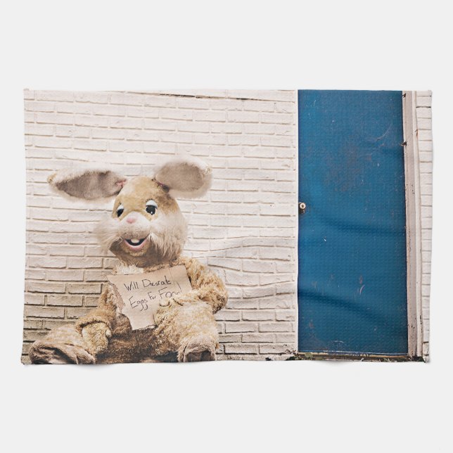 lustig påskhare kökshandduk (Horisontell)